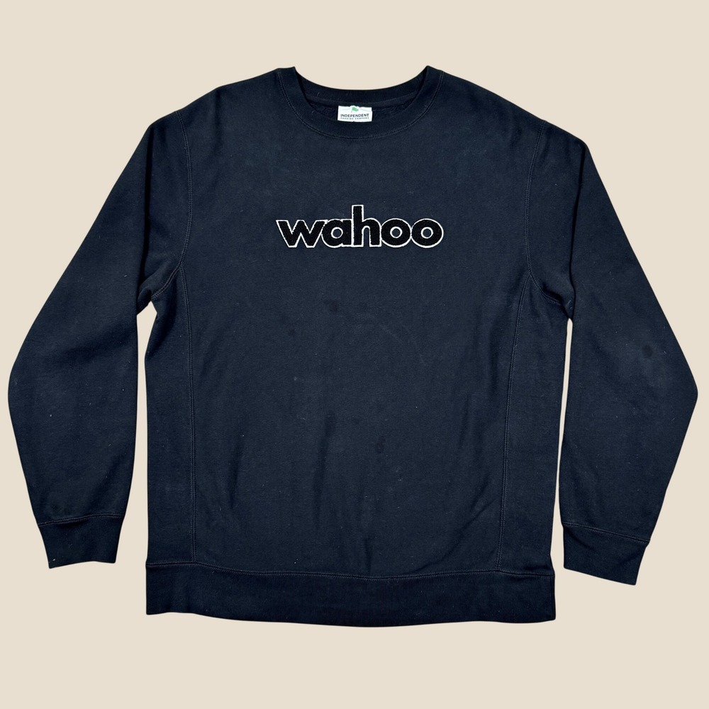 Wahoo Fitness Sweatshirt Unisex XL Black Heavyweight Embroidered Cycling Tech